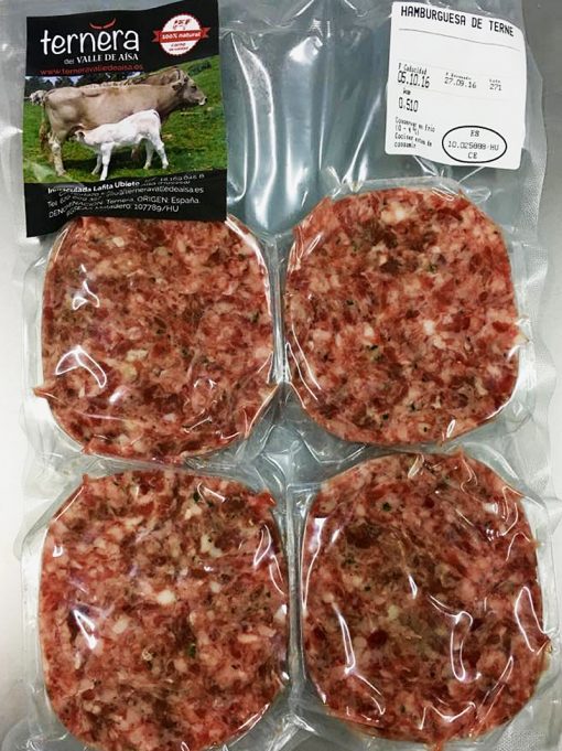 Hamburguesa de ternera del Valle de Aísa carne del Pirineo con alimentación natural al 100%